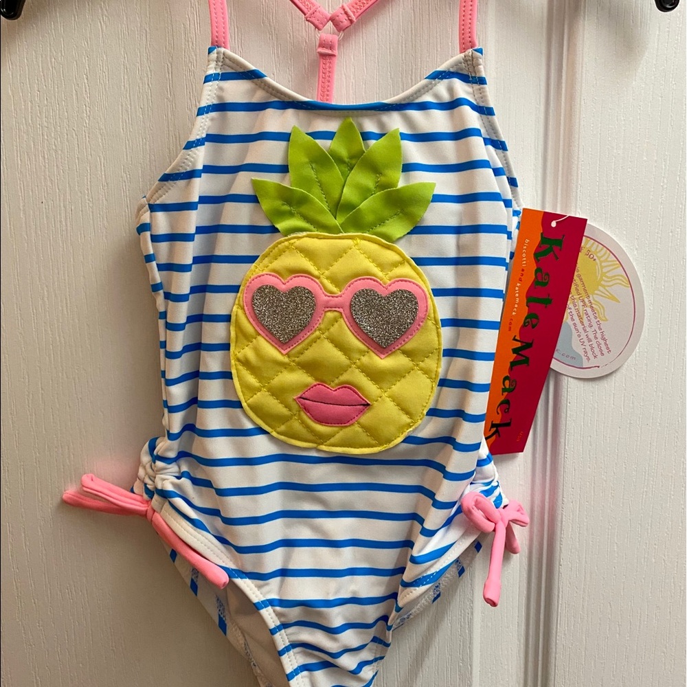 Kate Mack Striped Pinapple Swimsuit - 2T - NWT